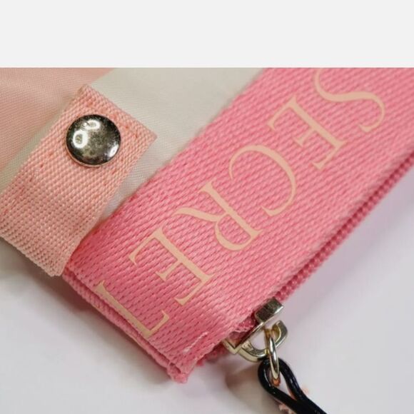 NWOT Victoria's Secret Pink White Striped Insulated Cooler Tote Bag Zippered - Picture 7 of 9